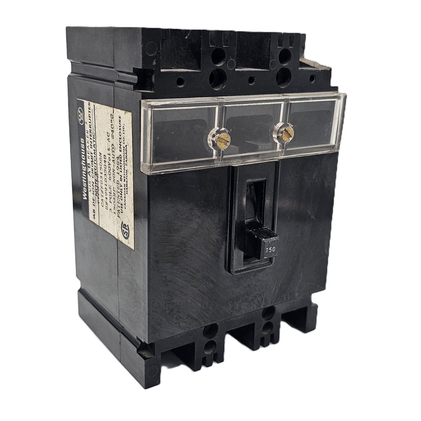 Westinghouse FB3150SN Molded Case Circuit Breaker 3-Poles 150Amps 600VAC Bolt-On