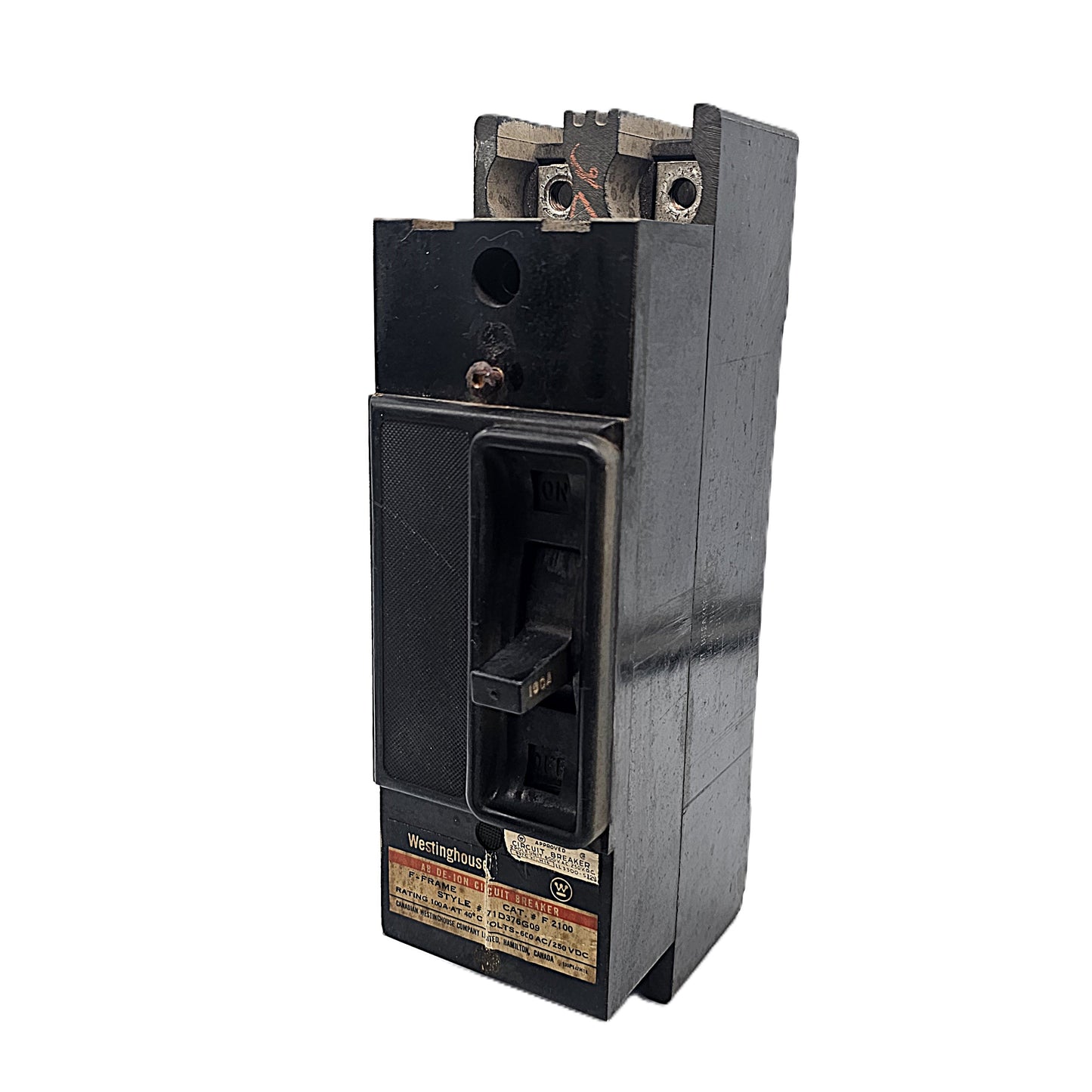 Westinghouse F2100 Circuit Breaker 2-Poles 100Amps Bolt-on
