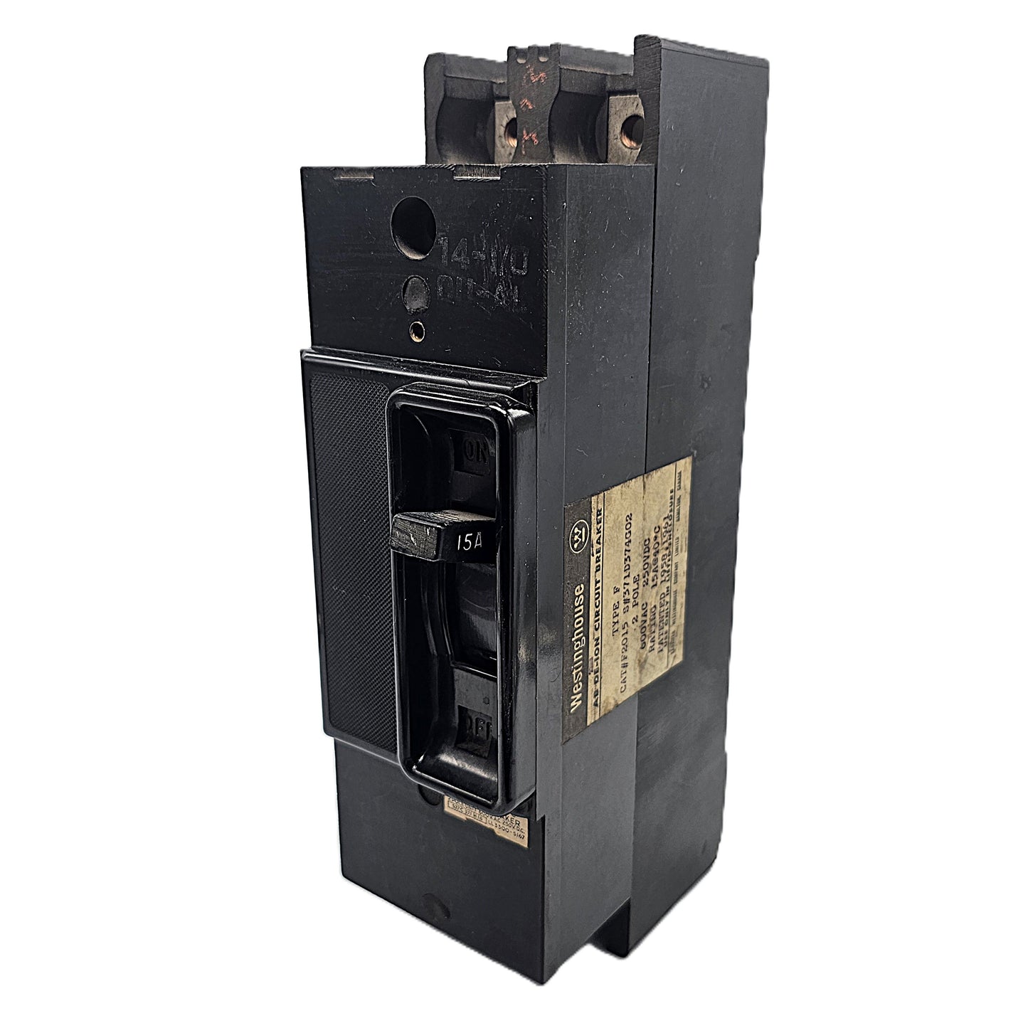 Westinghouse F2015 Circuit Breaker 2-Poles 15Amps Bolt-On