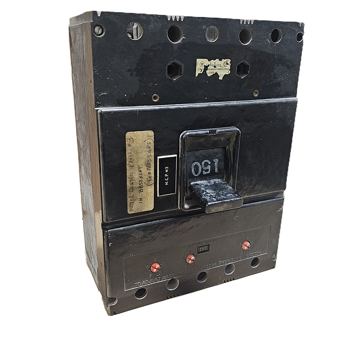 Westinghouse LA3400F Circuit Breaker 3-Poles 150Amps Bolt-On