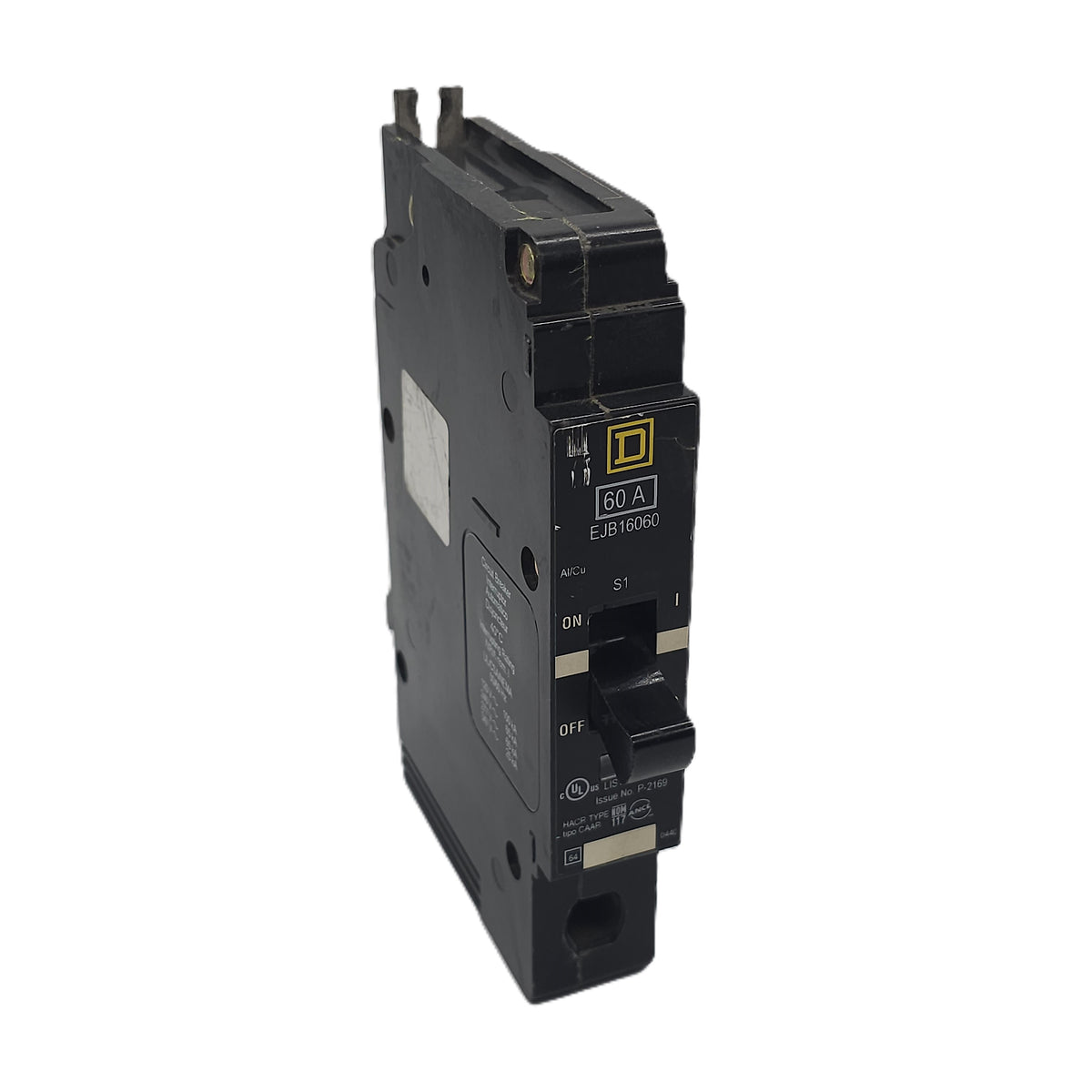 Square D EJB16060 Circuit Breaker 1-Pole, 60 Amp, 277V AC, Bolt-On, EJB Frame