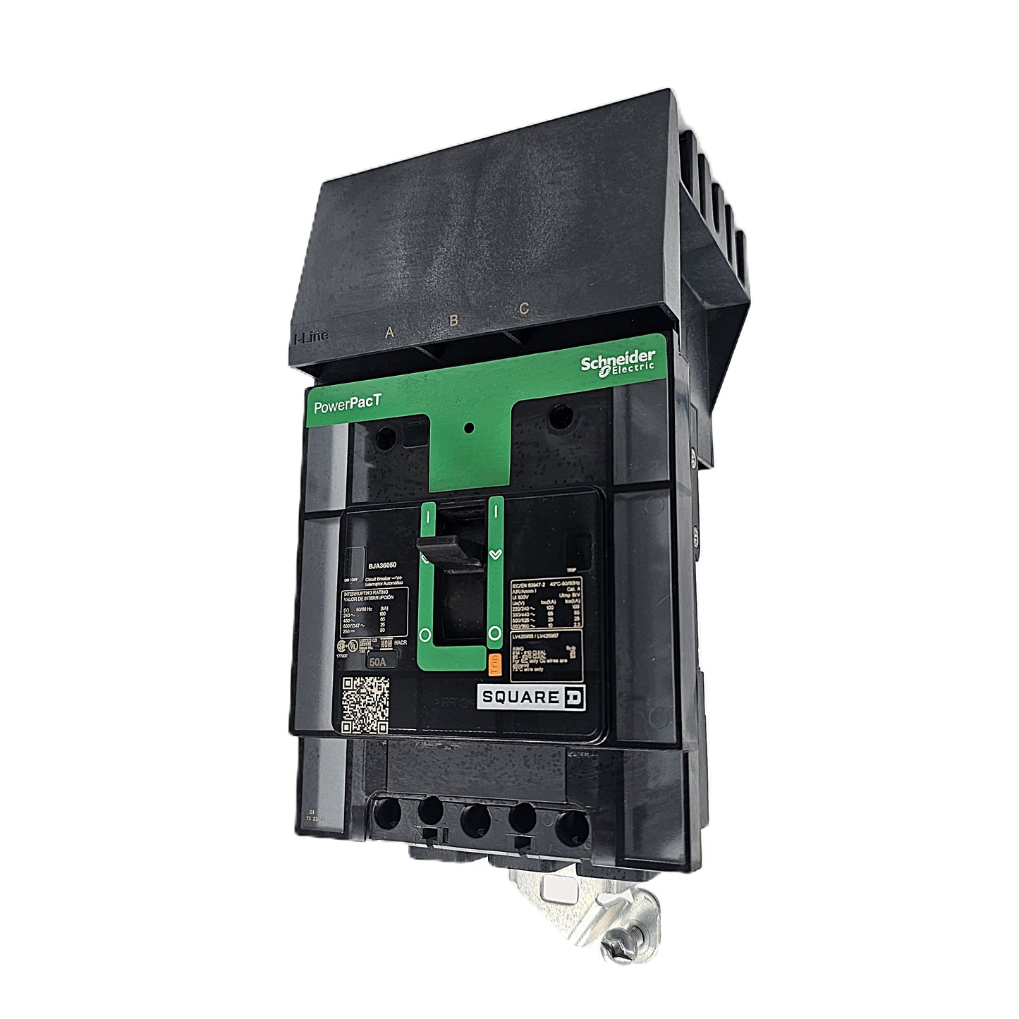 Square D PowerPacT BJA36060 Circuit Breaker 3-Pole, 60 Amp, 600V AC, PowerPacT I-Line Frame