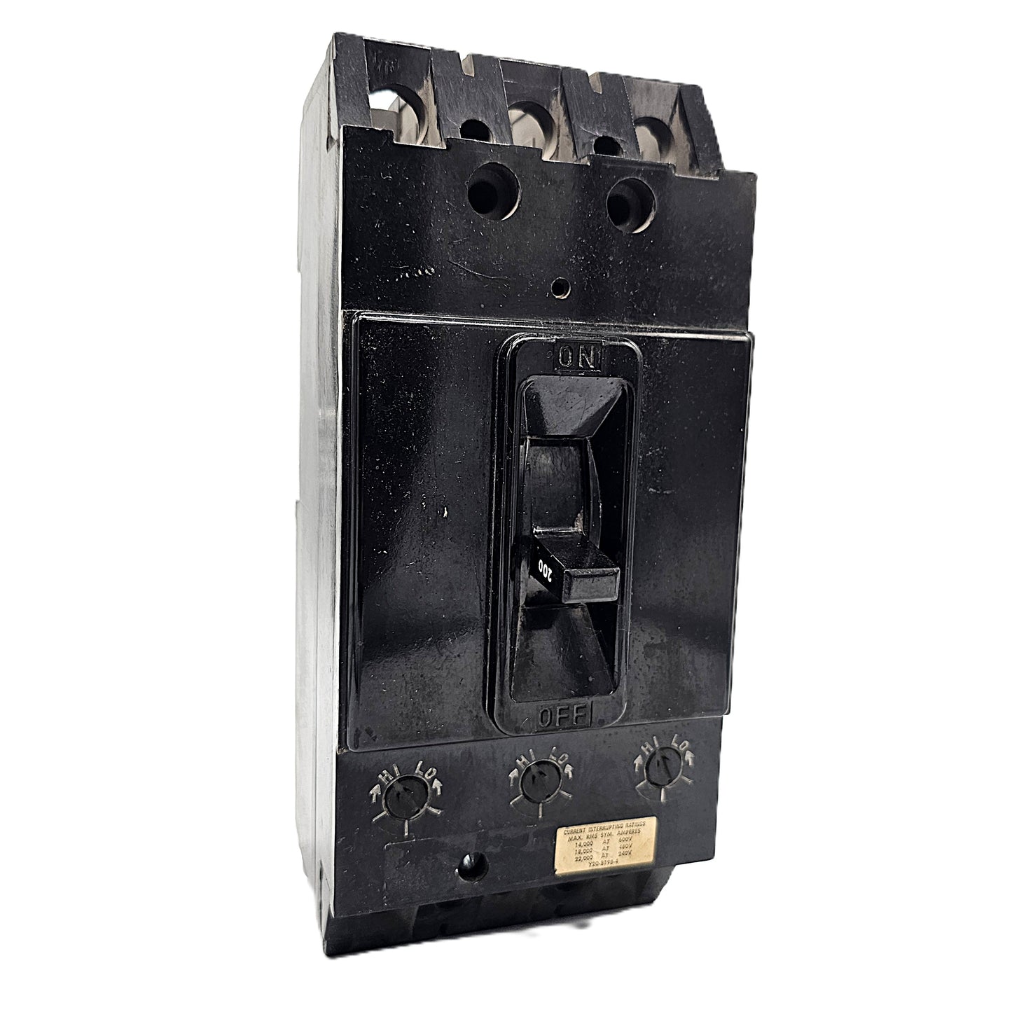 Federal Pioneer FPE NFJ631200 Circuit Breaker 3-Pole, 200 Amp, 600V AC, Bolt-On, NFJ Frame, Black Handle