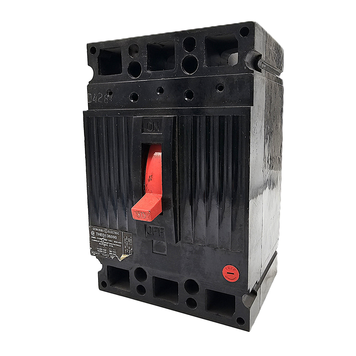 General Electric THED136090 Hi-Break Circuit Breaker 3-Pole, 30 Amp, 600V AC, Bolt-On, Hi-Break Frame