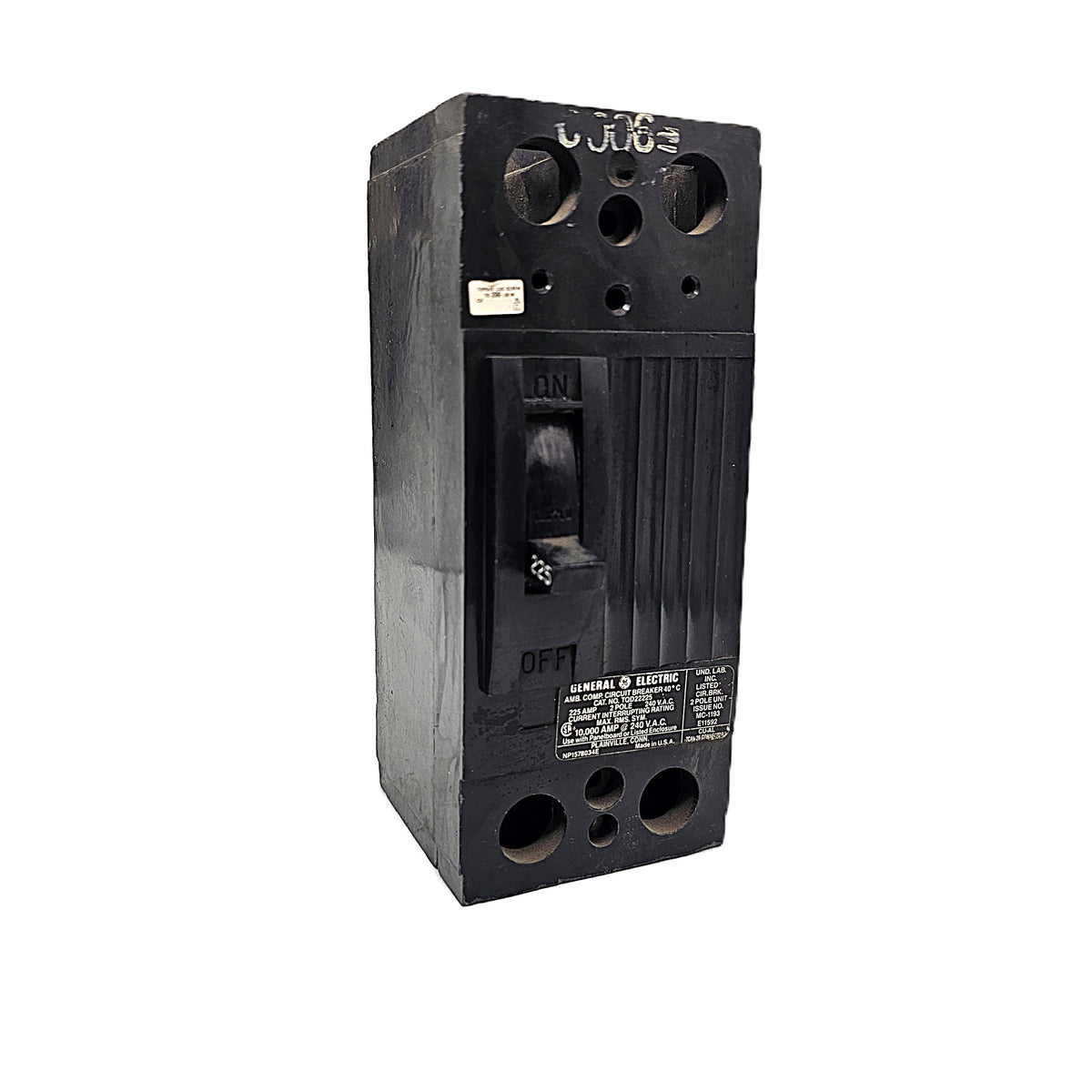 General Electric TQD22225 Circuit Breaker 2-Pole, 225 Amp, 240V AC, TQD Frame, Bolt-On