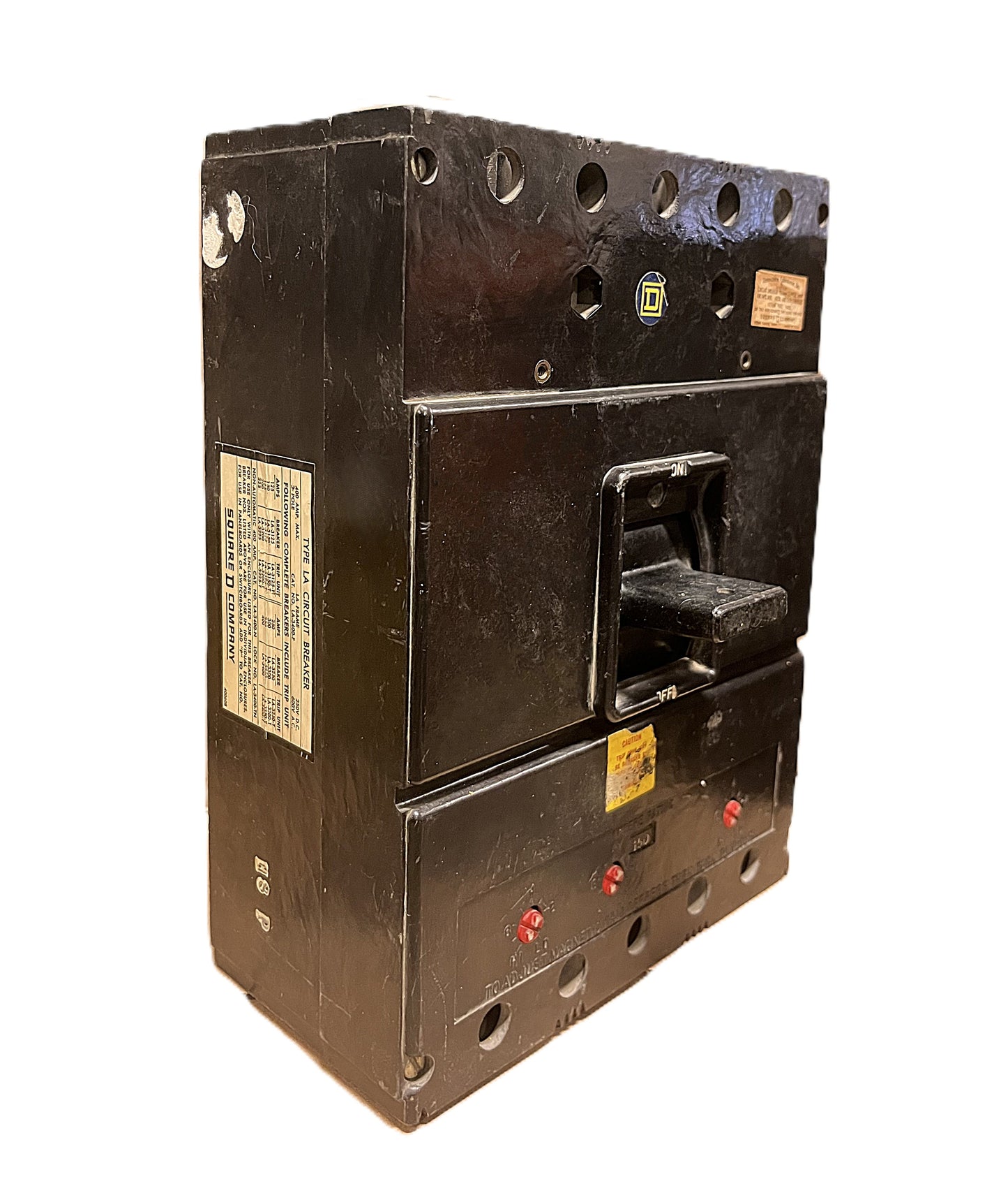 Square D LA36400 Circuit Breaker 3-Pole, 400 Amp, 600V AC, Thermal Magnetic, LA Frame