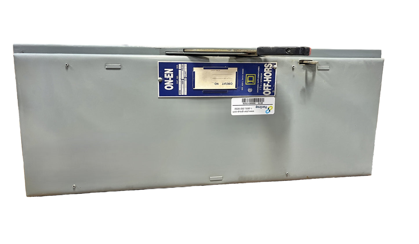 Square D QMB364W Bus Plug Safety Switch 200 Amp, 600V AC, 3-Pole, Fusible, Plug-In, QMB Series