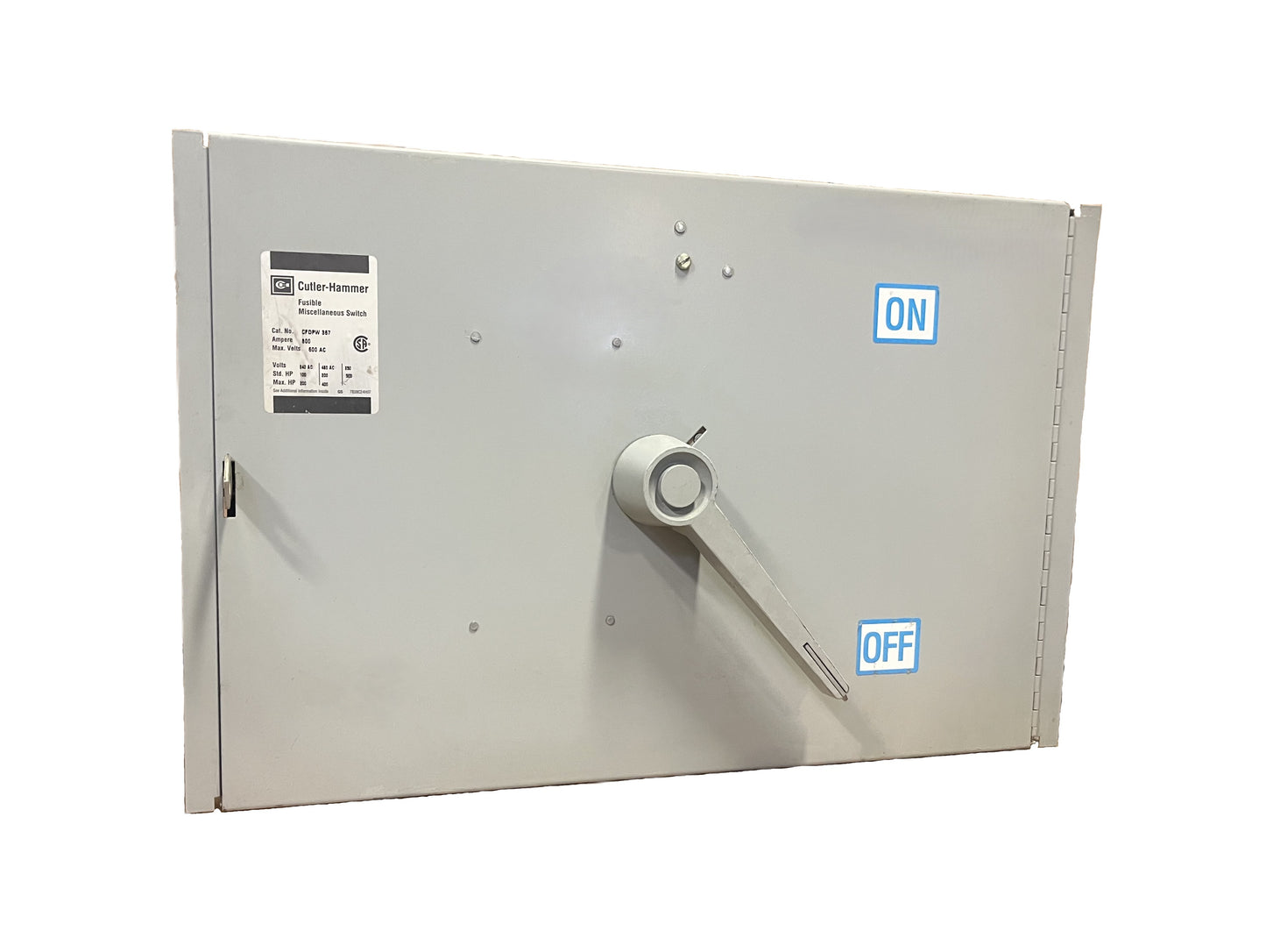 Cutler-Hammer CFDPW367 Safety Switch 800 Amp, 600V AC Max, Heavy Duty, Fusible 3-Pole, NEMA Enclosure