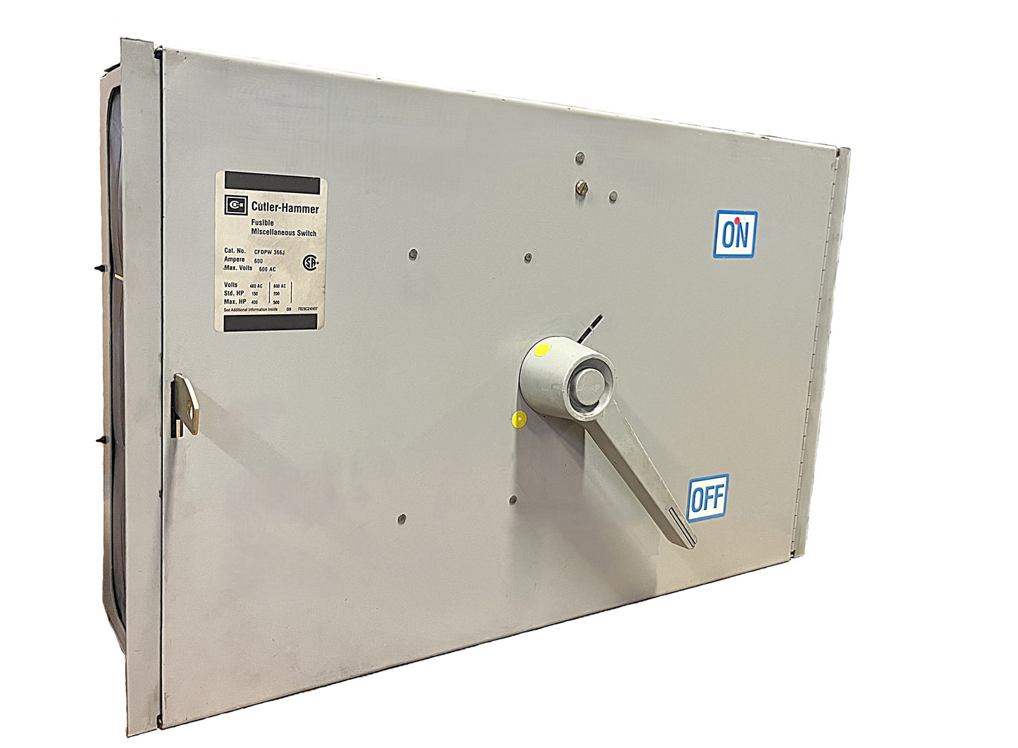 Cutler-Hammer CFDPW366J Safety Switch 600 Amp, 600V AC Max, Heavy Duty, Fusible 3-Pole, NEMA Enclosure