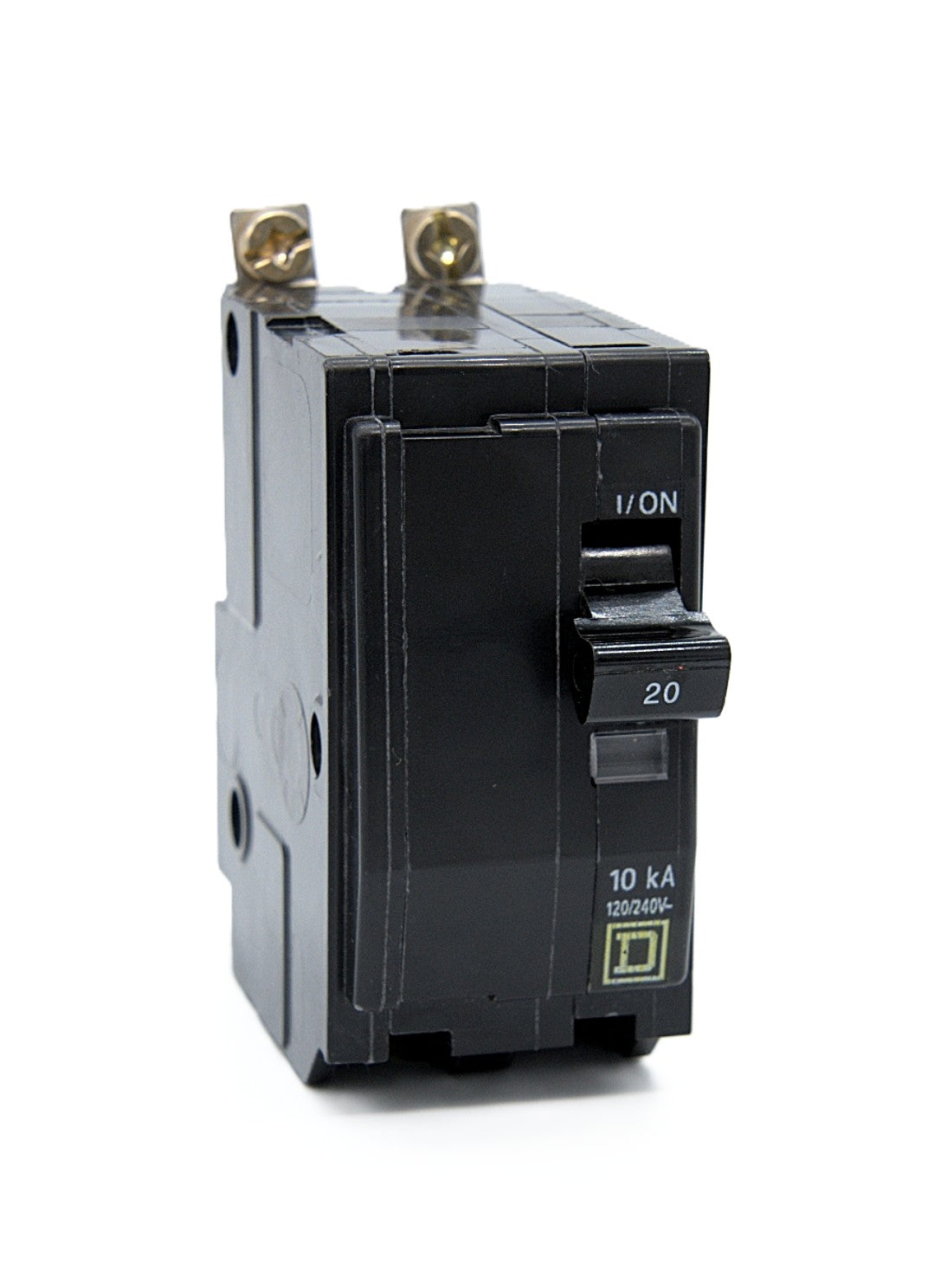 Square D QO120 Single-Pole Circuit Breaker 20 Amps 120/240V AC 10 kA 10,000 Amps Bolt-on
