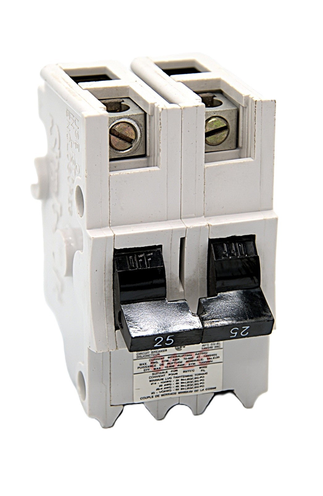 Federal Pioneer Stab-Lok NB225 Double-Pole Circuit Breaker AL 2-Pole 25 Amps on both poles 120/240V AC Push-On