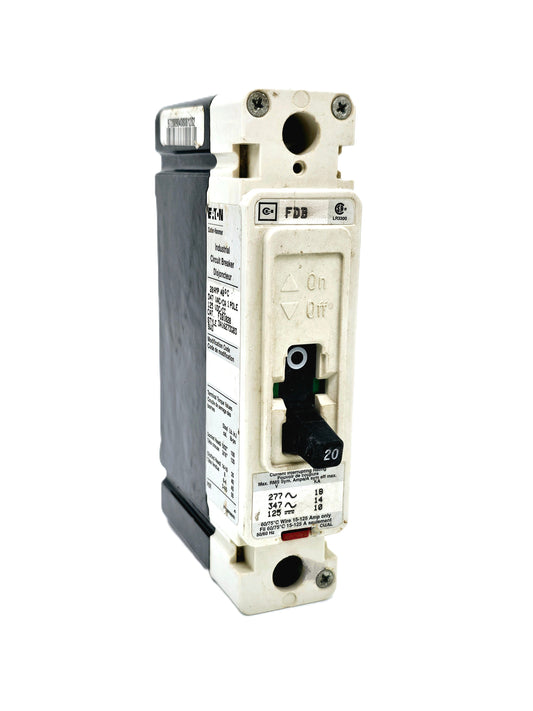 Eaton Cutler-Hammer FDB1020 Industrial Circuit Breaker – 20 Amp, 1-Pole Series C 347 VAC or 125 VDC thermal-magnetic trip unit