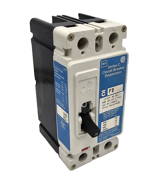 Eaton Series C FD-frame FD2015 15 Amps 2 Poles 600 VAC 250 VDC Bolt-On