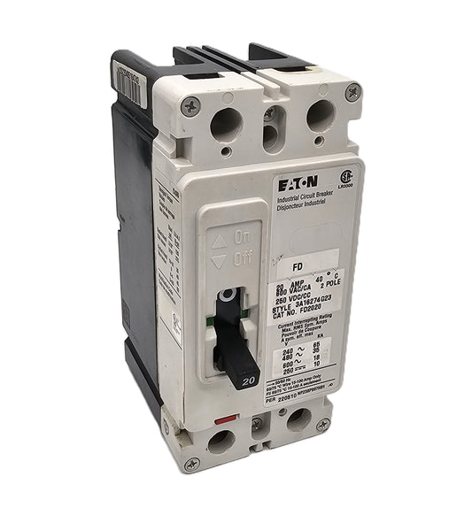 Eaton FD2020 Series C 20 Amps 2 Poles 600 VAC 250 VDC Bolt On