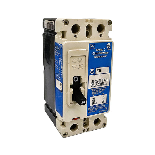 Eaton FD2030 Series C FD-frame 30 Amps 2 Pole 600VAC 250 VDC Bolt-On