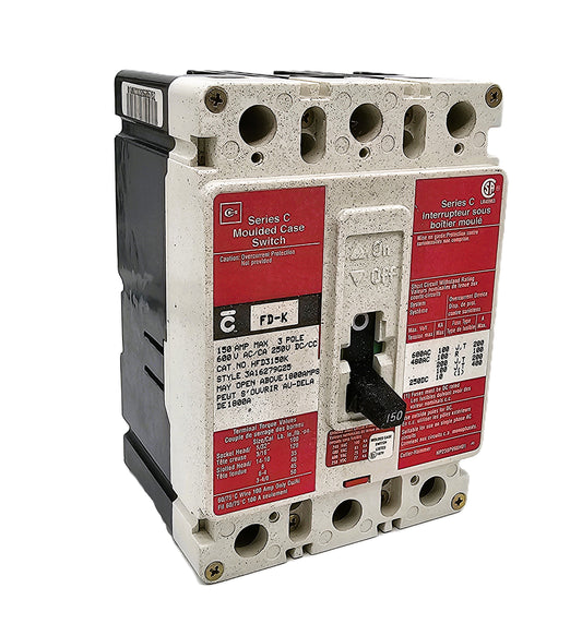 Cutler-Hammer by Eaton Series C HFD3150K 150 Amps 3-Pole 600 Ac 250 DC Bolt On