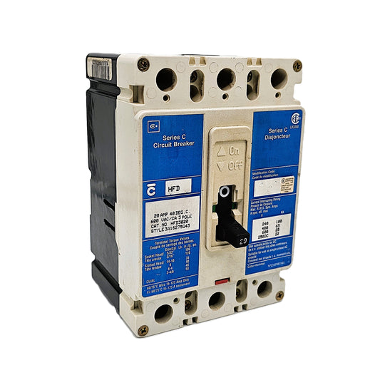 Cutler-Hammer Series C HFD3020 Circuit Breaker HFD3020 20 Amps 3-Pole Bolt-On