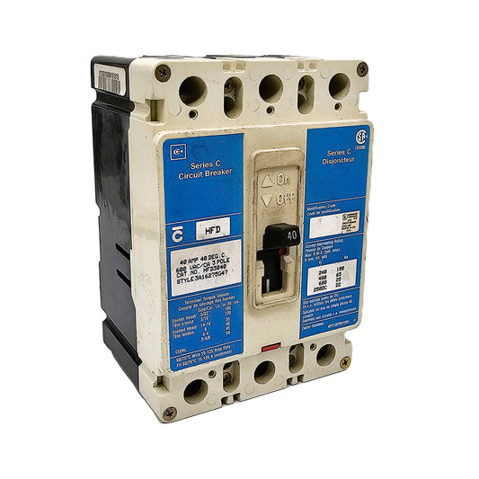 Cutler-Hammer (Eaton) Series C HFD3040 40 Amps 3-Pole Bolt-On 600 VAC 250 VDC