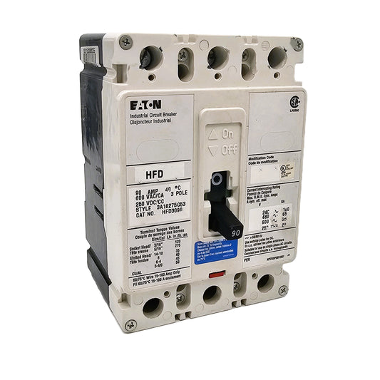 Eaton (Industrial / Cutler-Hammer Series C) HFD3090 Circuit Breaker 90 Amps 3-Pole Bolt-On