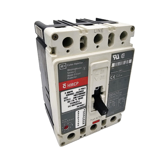 Cutler-Hammer HMCP003A0C Motor Circuit Protector 3Amps 3-Pole 600VAC Bolt-On