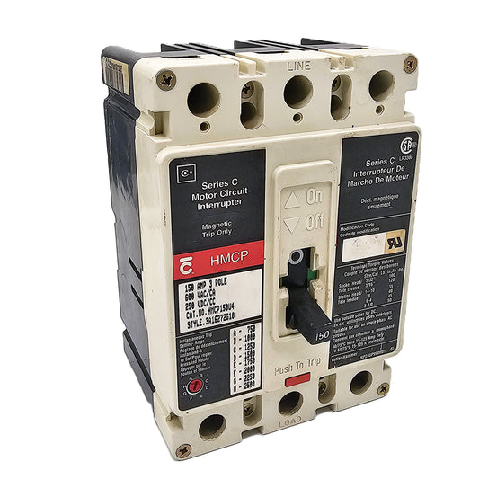 Cutler-Hammer HMCP150U4 Motor Circuit Protector 150Amps 3-Pole 600VAC Bolt-On