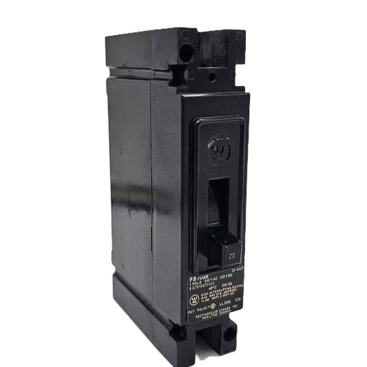 Westinghouse FB1020 Molded Case Circuit Breaker 1-Pole 20Amps 240VAC 125VDC Bolt-On