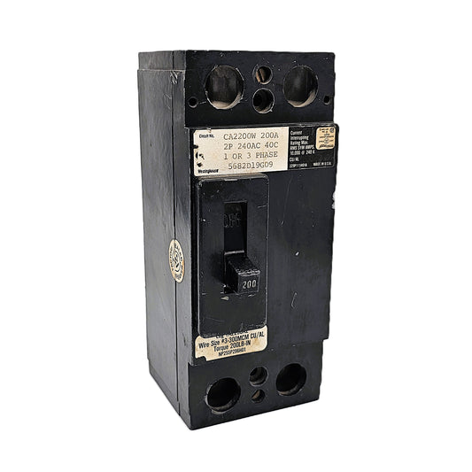Westinghouse CA2200W Molded Case Circuit Breaker 2-Poles 200Amps 240 VAC Bolt-On
