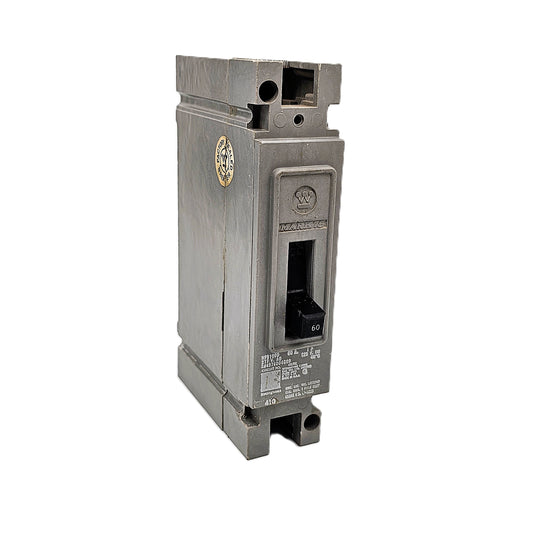Westinghouse HFB1060 Molded Case Circuit Breaker 1-Pole 60 Amps 240 VAC Bolt-On