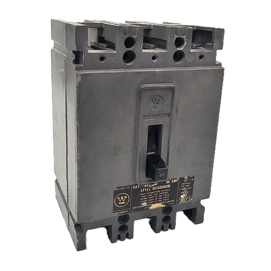 Westinghouse HFB3050 Circuit Breaker 3-Poles 50Amps 600VAC Bolt-On