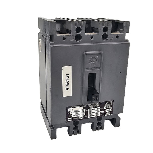 Westinghouse HFB3090 Circuit Breaker 3-Poles 90Amps 600VAC Bolt-On