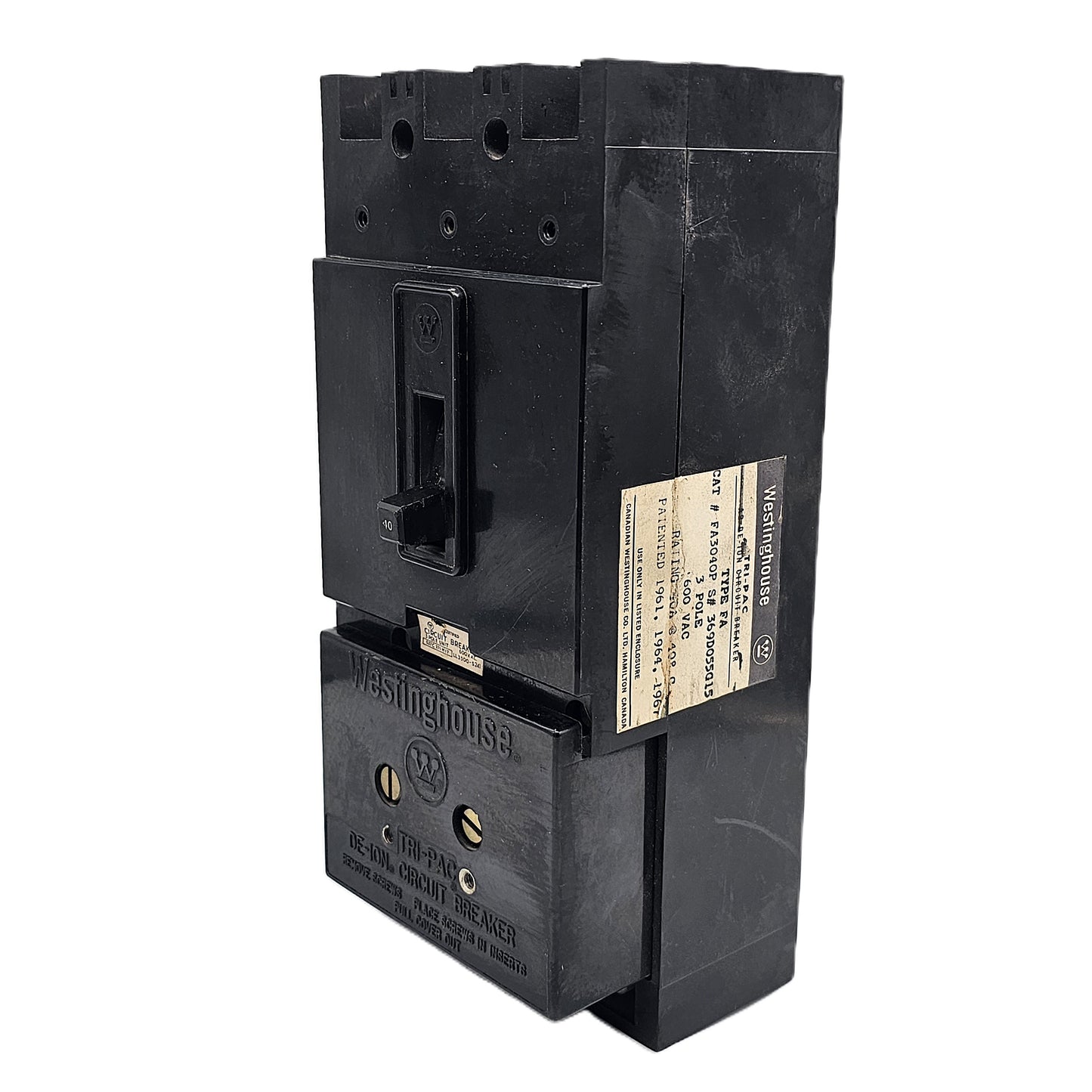 Westinghouse FB3040PL Circuit Breaker 3-Poles 40Amps 600Amps Bolt-On