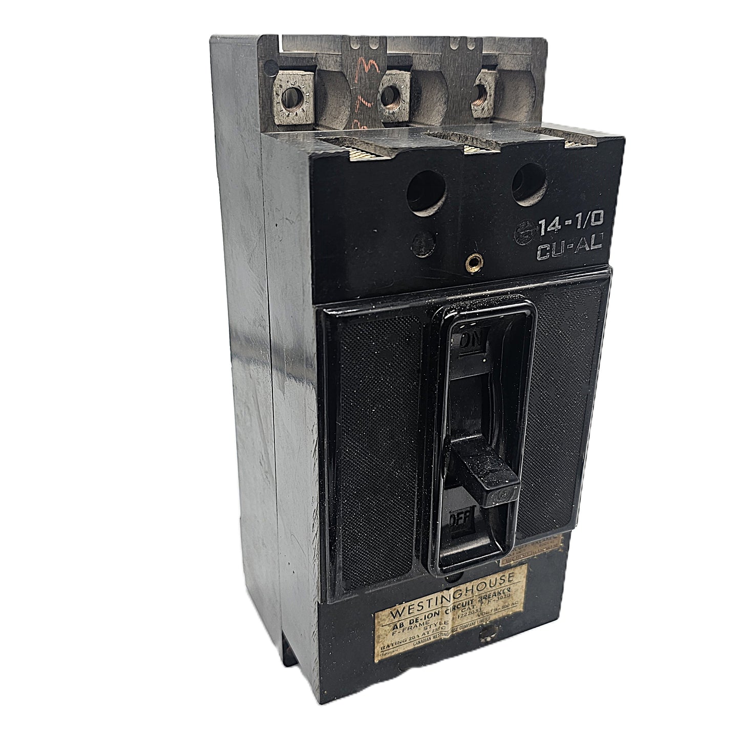 Westinghouse F3020 Circuit Breaker 3-Poles 20Amps Bolt-On