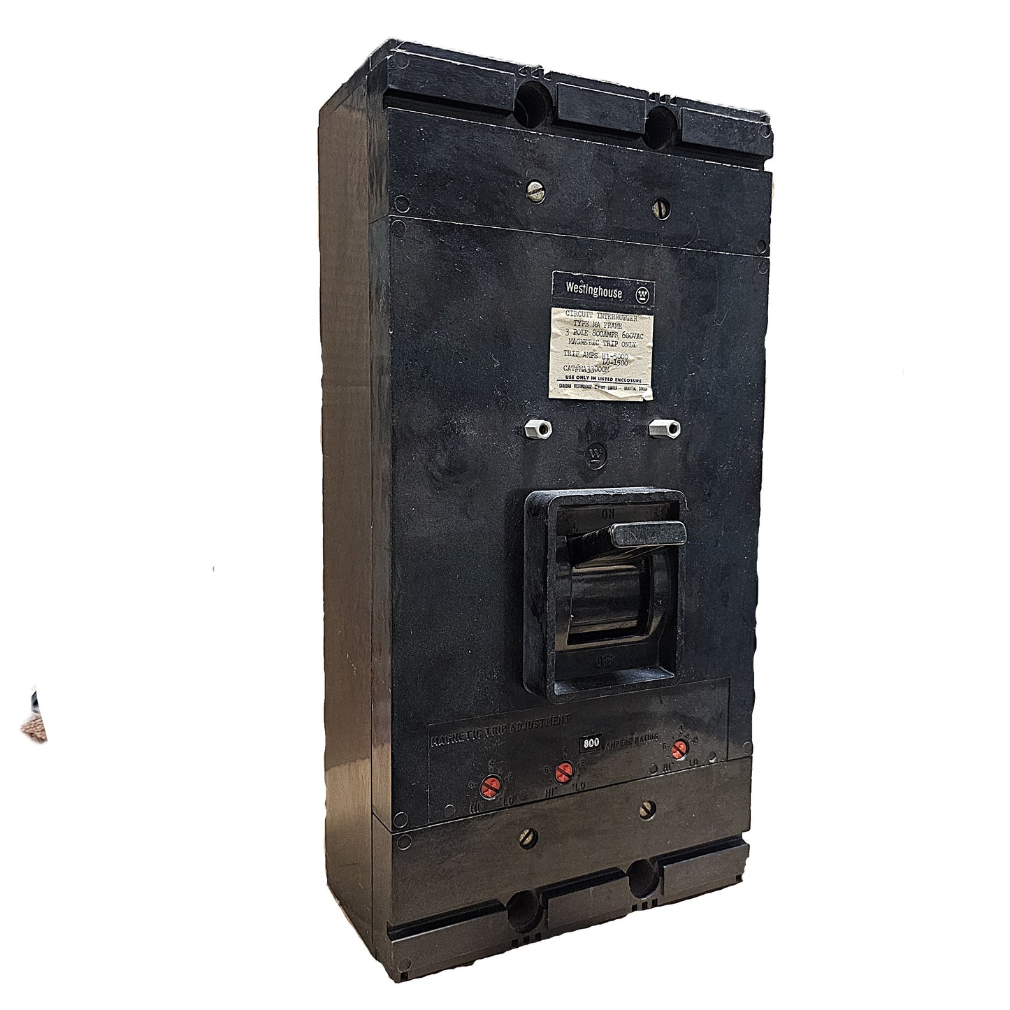 Westinghouse MA38000M Industrial Circuit Breaker 3-Poles 800Amps
