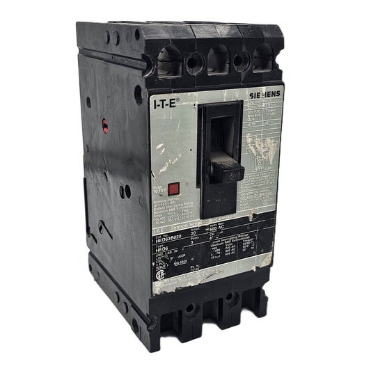 Siemens HED63B020 Circuit Breaker 3-Poles 20Amps 600VAC Bolt-On