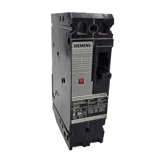 Siemens HHED62B020 Circuit Breaker 1 Pole, 20 Amp, 600V AC / 250V DC, Bolt-On, ED6 Frame
