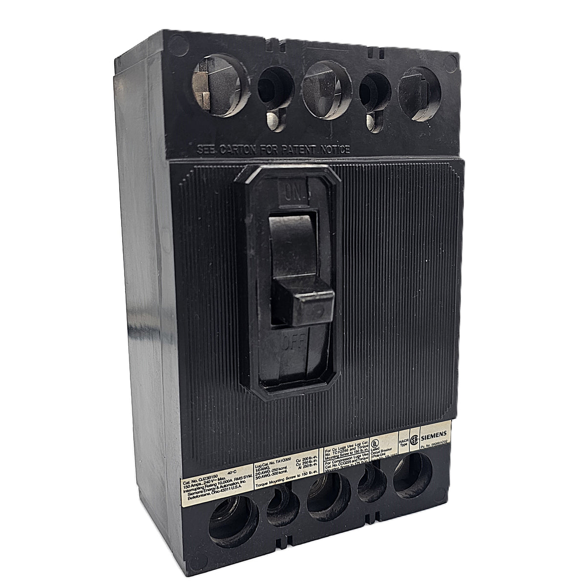 Siemens ED63B100 Circuit Breaker 3-Pole, 100 Amp, 600V AC, Bolt-On, ED6 Frame