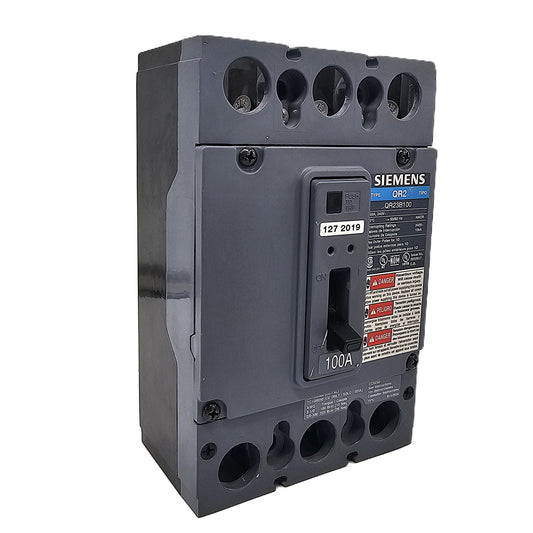 Siemens QR23B100 Circuit Breaker 3-Pole, 100 Amp, 600Y/347V AC, Bolt-On, QR2 Frame