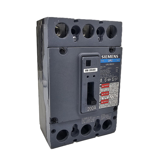 Siemens QR23B200 Circuit Breaker 3-Pole, 200 Amp, 600Y/347V AC, Bolt-On, QR2 Frame