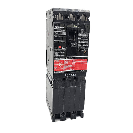 Siemens CED63B020 Circuit Breaker 3-Pole, 20 Amp, 600V AC, Bolt-On, CED6 Frame, Current-Limiting