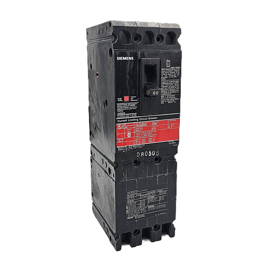 Siemens CED63B060 Circuit Breaker 3-Pole, 60 Amp, 600V AC, Bolt-On, CED6 Frame, Current-Limiting