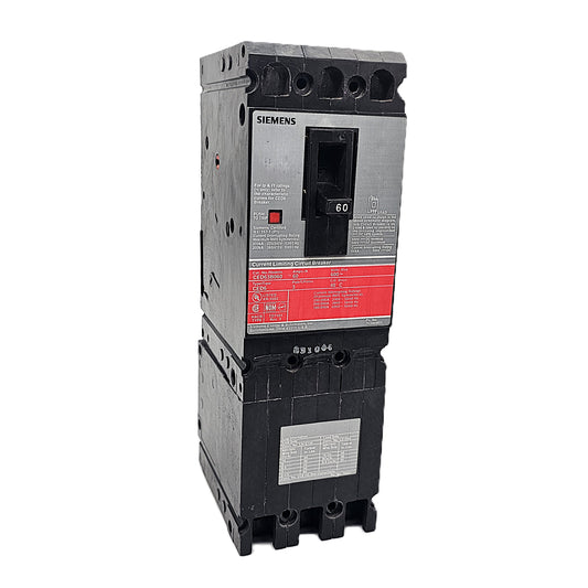 Siemens CED63B060 Circuit Breaker 3-Pole, 60 Amp, 600V AC, Bolt-On, CED6 Frame, Current-Limiting