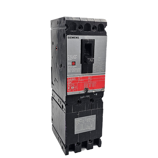 Siemens CED63B070 Circuit Breaker 3-Pole, 70 Amp, 600V AC, Bolt-On, CED6 Frame, Current-Limiting