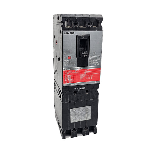 Siemens CED63B080 Circuit Breaker 3-Pole, 80 Amp, 600V AC, Bolt-On, CED6 Frame, Current-Limiting