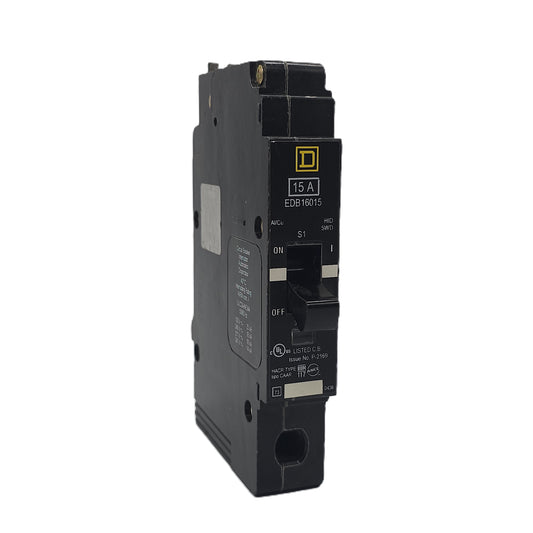 Square D EDB16015 Circuit Breaker 1-Pole, 15 Amp, 277V AC, HID SWD, Bolt-On, EDB Frame
