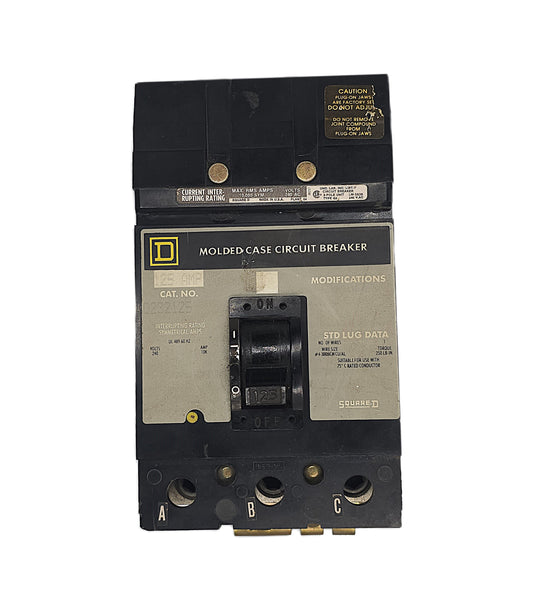Square D Q232125 Circuit Breaker 3-Pole, 125 Amp, 240V AC, Plug-On, Q2 Frame