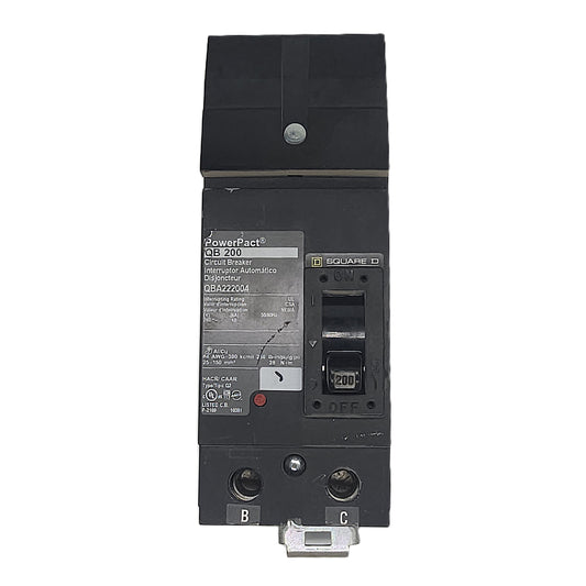 Square D QBA222004 Circuit Breaker PowerPact QB Series, 2-Pole, 200 Amp, 240V AC, 10kAIC, Bolt-On