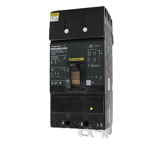Square D FI32020 Circuit Breaker 3-Pole, 20 Amp, 600V AC, FA Frame, Bolt-On, Thermal Magnetic