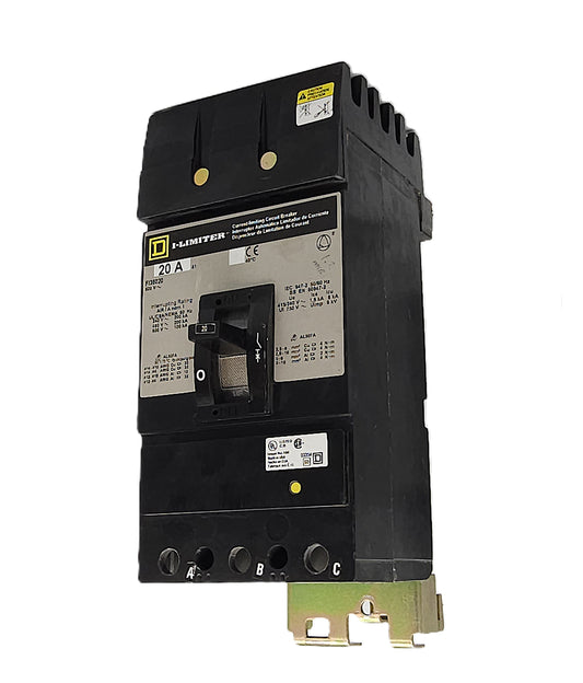 Square D I-Limiter FI36020 Circuit Breaker 3-Pole, 20 Amp, 600V AC, Thermal Magnetic, I-Limiter Series, Bolt-On