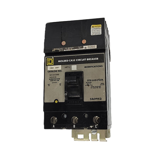 Square D Q232200 Molded Case Circuit Breaker 3-Pole, 200 Amp, 240V AC, Thermal Magnetic, Q2 Frame, Bolt-On Mount
