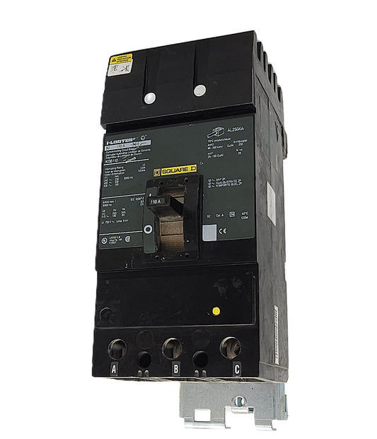Square D KIL36110 I-Limiter Circuit Breaker 3-Pole, 110 Amp, 600V AC, Thermal Magnetic, KJL Frame, Bolt-On, High Interrupting Capacity